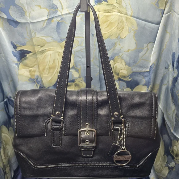 EUC Coach Black Leather Hamilton Handbag/Satchel - Picture 3 of 16